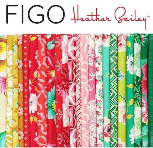True Kisses FQ Bundle true kisses, figo fabrics, heather bailey, floral, green, cream, pink, orange, red, green