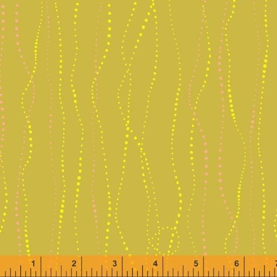 colourful linear dot patterns on a green background
