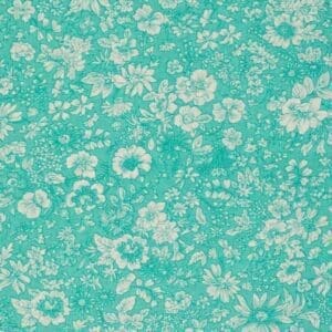 Liberty Quilting Cotton Emily Flower Silhouette TEAL