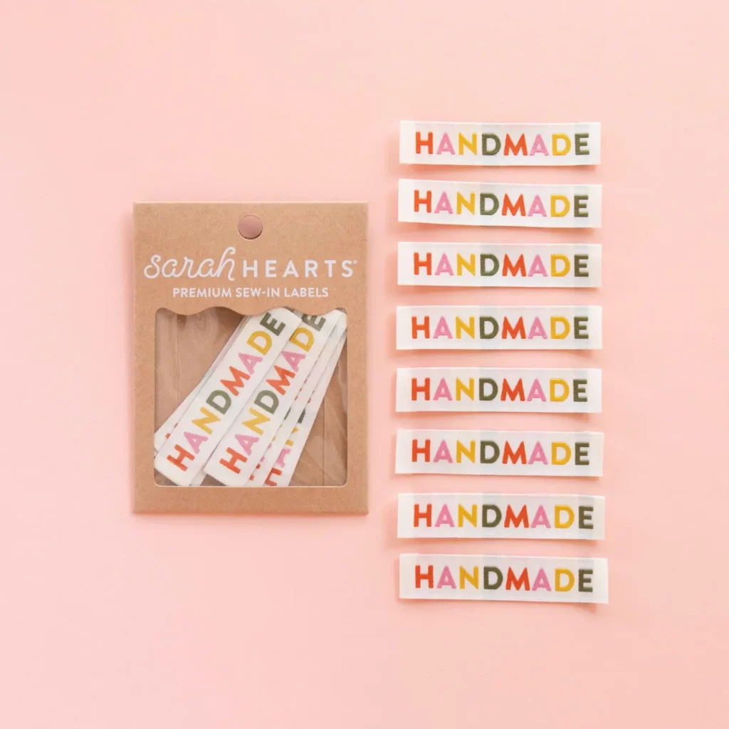Sarah Hearts Colourful Handmade Labels