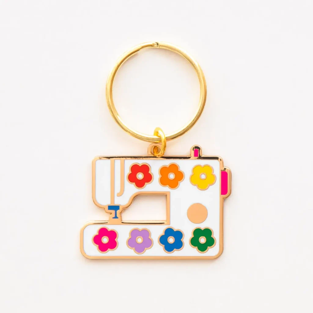 Sarah Hearts Daisy Sewing Machine Keychain