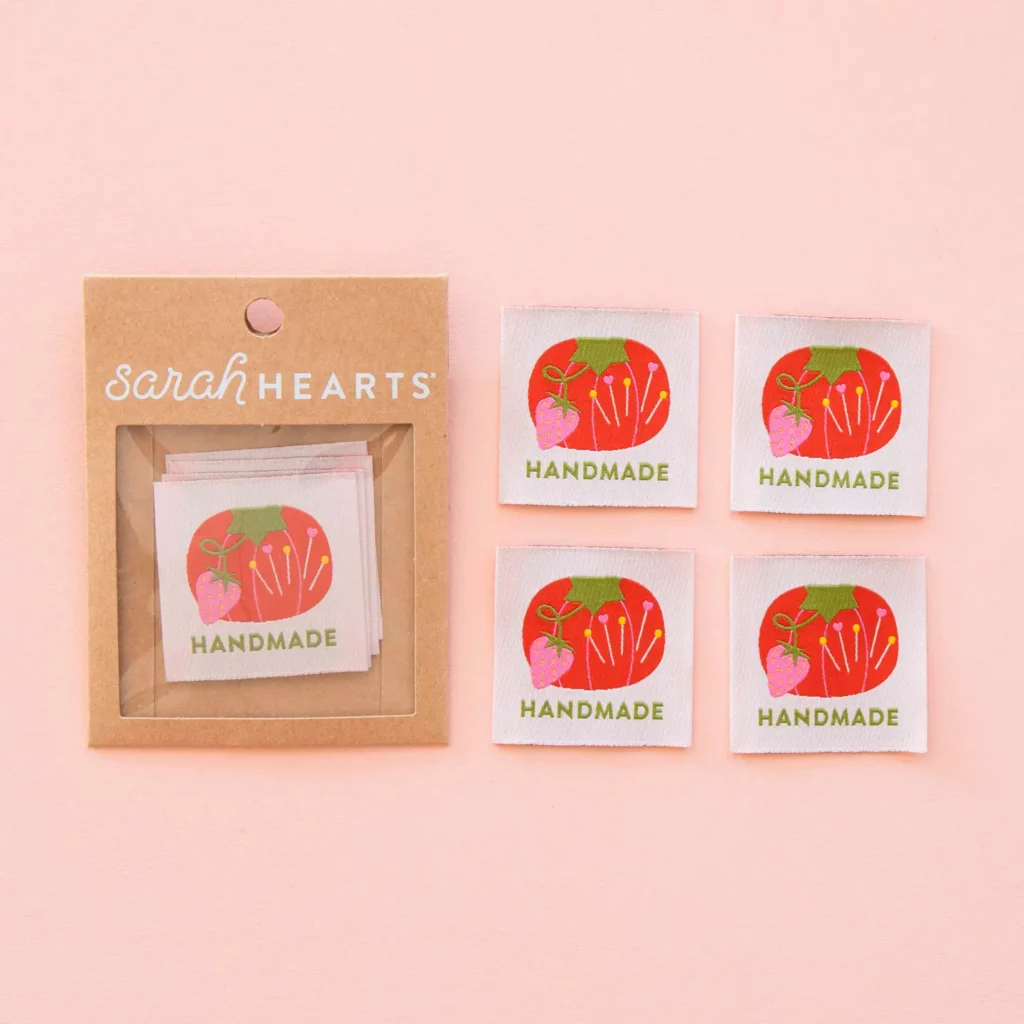 Sarah Hearts Tomato Pincushion Labels