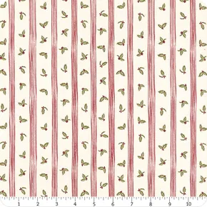 Old World Yuletide Holly Stripe Eggshell