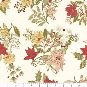 Old World Yuletide Festive Florals Eggshell
