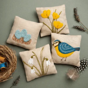 Linen Lavender Embroidery Spring Garden Kit