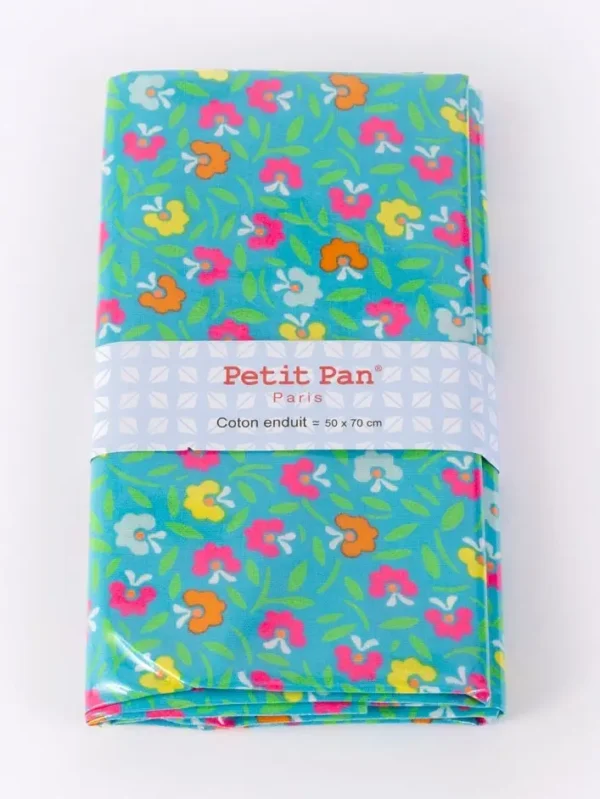 cyan petunia oilcloth