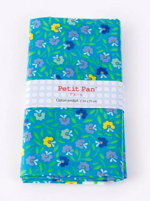 bright blue petunia oilcloth